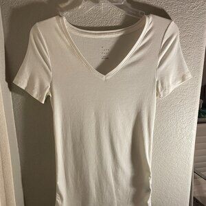 Basic V Neck White Tee